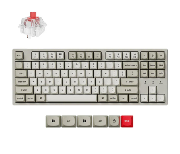 Keychron C1Pro M1 Wired Mechanical Super Red RGB HotSwap TKL - 1507468 - zdjęcie